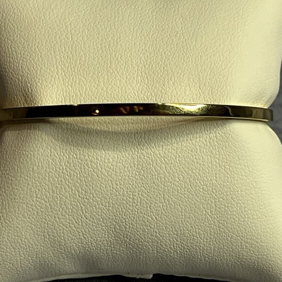 Michael Kors Rhinestone Gold Tone Crystal Bar Open Cuff Bangle Bracelet 6 3/4" - Picture 4 of 7